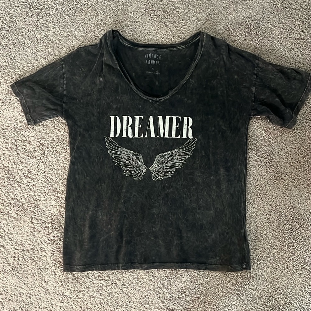 Vintage Canvas Oversized V neck size M